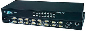 16-port high density VGA USB KVM switch, OSD/RS232 control, rackmount kit